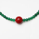 Eastern Heritage · Green Agate, Cinnabar & Southern Red Agate Yuanbao Necklace