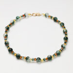 Timeless Grace · Green Phantom Quartz & Amber Necklace
