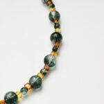 Timeless Grace · Green Phantom Quartz & Amber Necklace