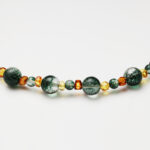 Timeless Grace · Green Phantom Quartz & Amber Necklace