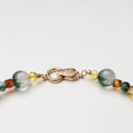 Timeless Grace · Green Phantom Quartz & Amber Necklace