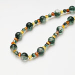 Timeless Grace · Green Phantom Quartz & Amber Necklace