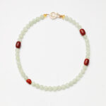Ink Wash Balance · Prehnite, Agate Barrel & Southern Red Agate Yuanbao Necklace
