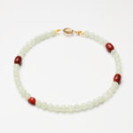 Ink Wash Balance · Prehnite, Agate Barrel & Southern Red Agate Yuanbao Necklace