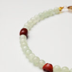 Ink Wash Balance · Prehnite, Agate Barrel & Southern Red Agate Yuanbao Necklace