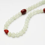 Ink Wash Balance · Prehnite, Agate Barrel & Southern Red Agate Yuanbao Necklace