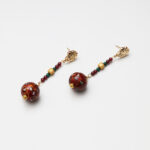 Crimson Lacquer, Turquoise & Garnet Earrings