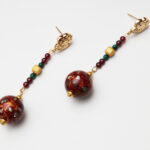 Crimson Lacquer, Turquoise & Garnet Earrings
