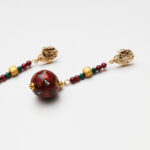Crimson Lacquer, Turquoise & Garnet Earrings