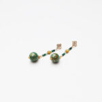 Teal Lacquer, Aventurine & Malachite Mother-of-Pearl Earrings