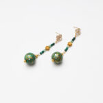 Teal Lacquer, Aventurine & Malachite Mother-of-Pearl Earrings