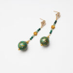 Teal Lacquer, Aventurine & Malachite Mother-of-Pearl Earrings