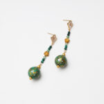 Teal Lacquer, Aventurine & Malachite Mother-of-Pearl Earrings