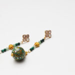 Teal Lacquer, Aventurine & Malachite Mother-of-Pearl Earrings