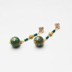 Teal Lacquer, Aventurine & Malachite Mother-of-Pearl Earrings