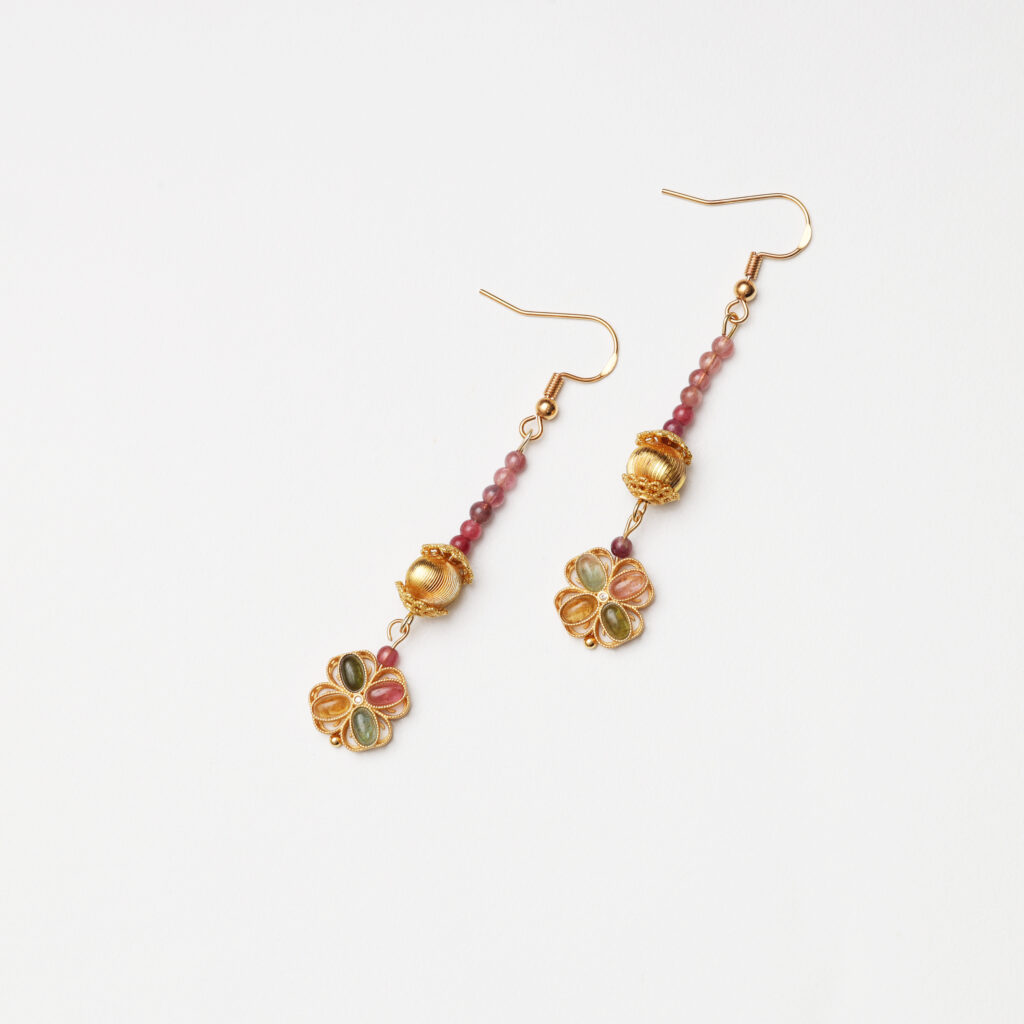 Palace Blossom · Tourmaline & Cat's Eye Earrings