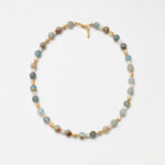 Wabi-Sabi Rain · Blue Calcite & Mother-of-Pearl Necklace