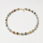 Wabi-Sabi Rain · Blue Calcite & Mother-of-Pearl Necklace