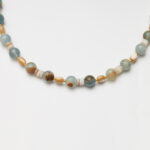 Wabi-Sabi Rain · Blue Calcite & Mother-of-Pearl Necklace