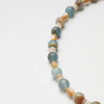 Wabi-Sabi Rain · Blue Calcite & Mother-of-Pearl Necklace