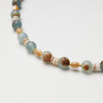 Wabi-Sabi Rain · Blue Calcite & Mother-of-Pearl Necklace