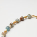 Wabi-Sabi Rain · Blue Calcite & Mother-of-Pearl Necklace