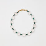 Forest Dewdrop · Clear Quartz Sugar Cube & Malachite Bracelet