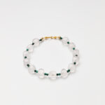 Forest Dewdrop · Clear Quartz Sugar Cube & Malachite Bracelet