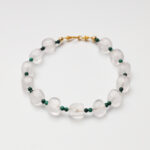 Forest Dewdrop · Clear Quartz Sugar Cube & Malachite Bracelet