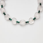 Forest Dewdrop · Clear Quartz Sugar Cube & Malachite Bracelet