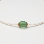 Snow & Spring · Mother-of-Pearl Abacus Beads & Fluorite Necklace