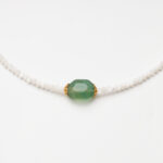 Snow & Spring · Mother-of-Pearl Abacus Beads & Fluorite Necklace