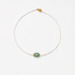 Snow & Spring · Mother-of-Pearl Abacus Beads & Fluorite Necklace