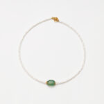 Snow & Spring · Mother-of-Pearl Abacus Beads & Fluorite Necklace